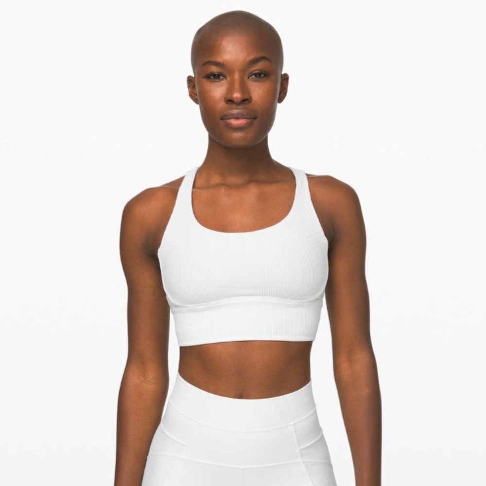 Lululemon Energy Bra *Long Line Texture White